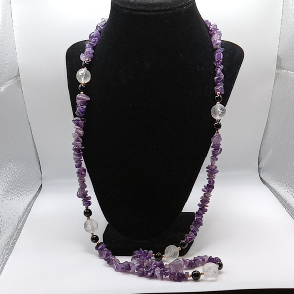 Bohemian Purple Amethyst Necklace - Picture 2 of 3